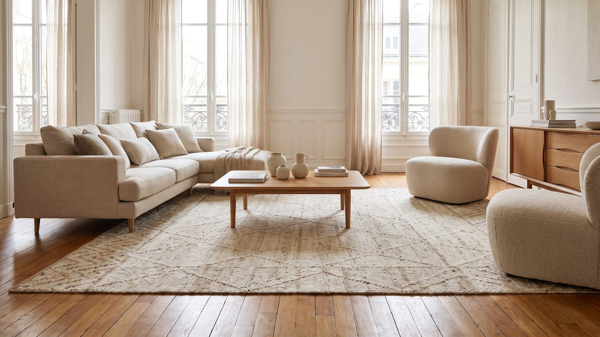 Tapis lavable dans une maison vivante et facile à entretenir