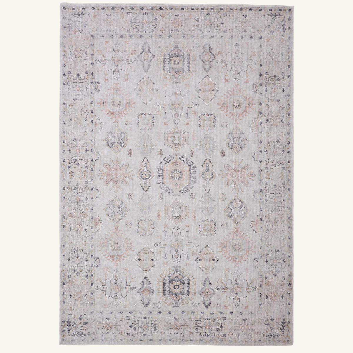 Tapis lavable vintage beige - Luciana