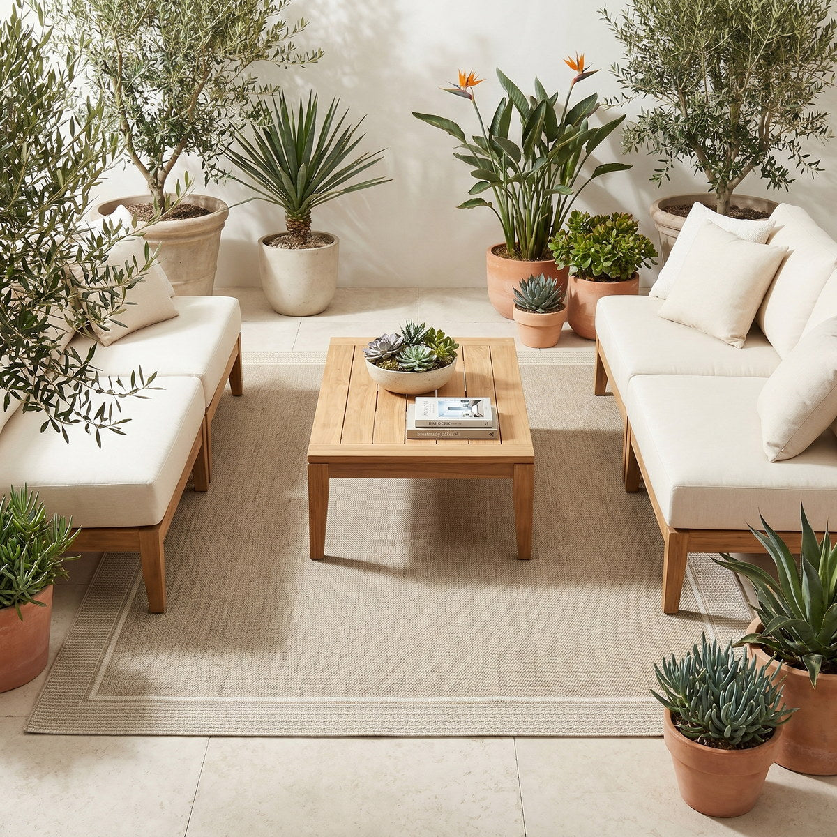 Tapis d’extérieur naturel facile d’entretien - Brera - ambiance terrasse 2