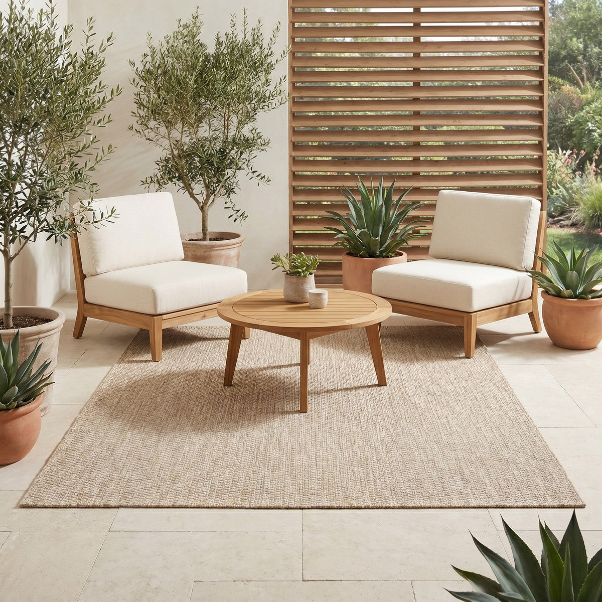 Tapis d’extérieur naturel facile d’entretien - Empoli - ambiance terrasse 2