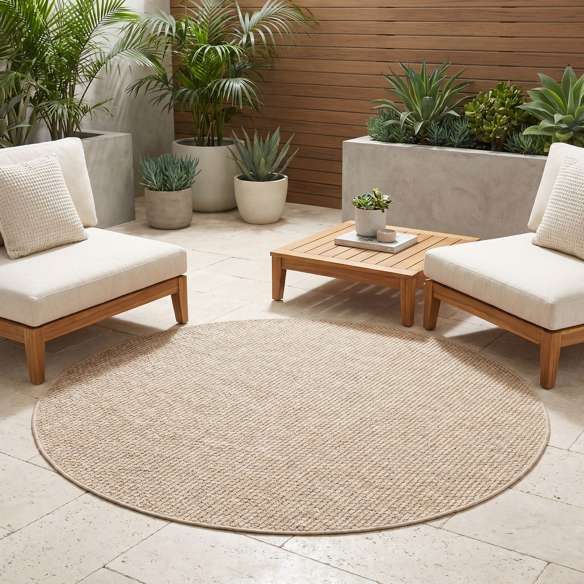 Tapis d’extérieur naturel facile d’entretien - Faenza - ambiance terrasse 2