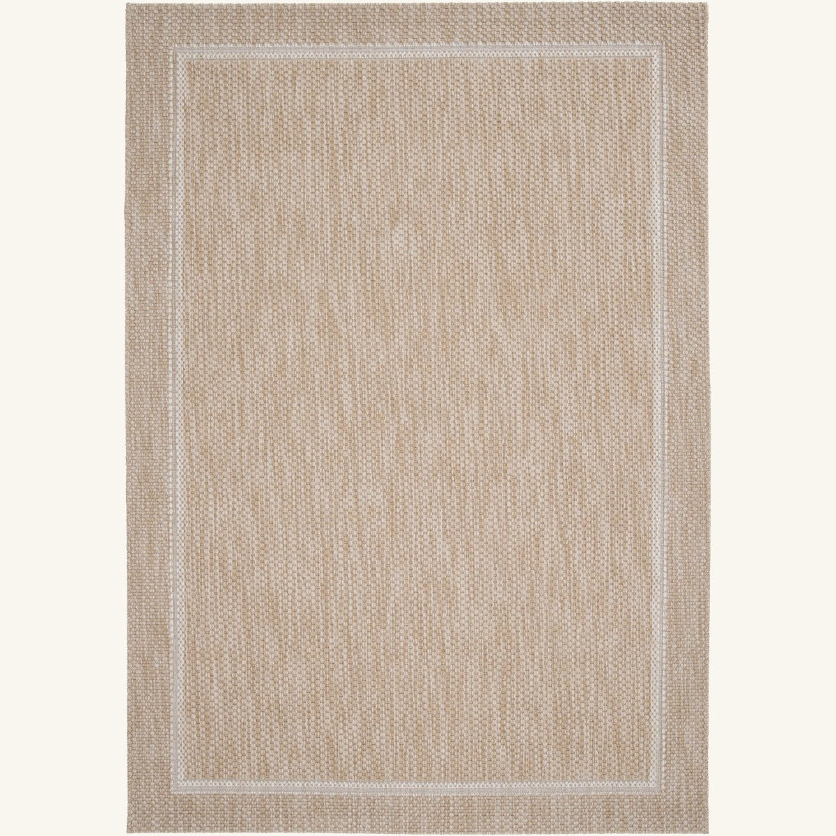 Tapis d’extérieur naturel facile d’entretien - Ivrea - fond #F9F6F0 détouré