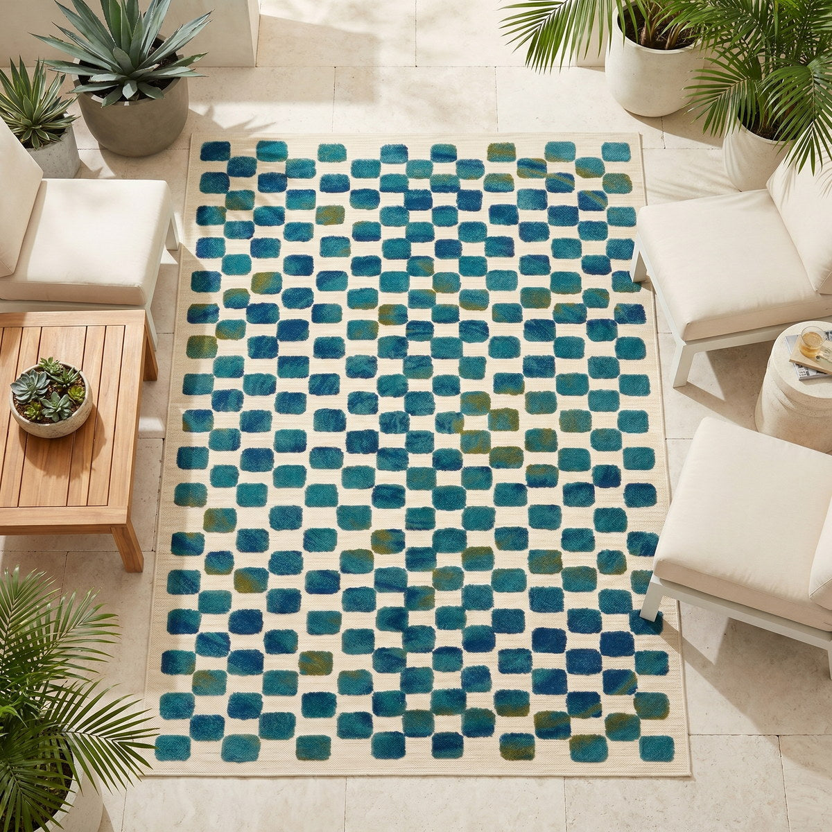 Tapis d’extérieur naturel facile d’entretien - Nobile - ambiance terrasse 2