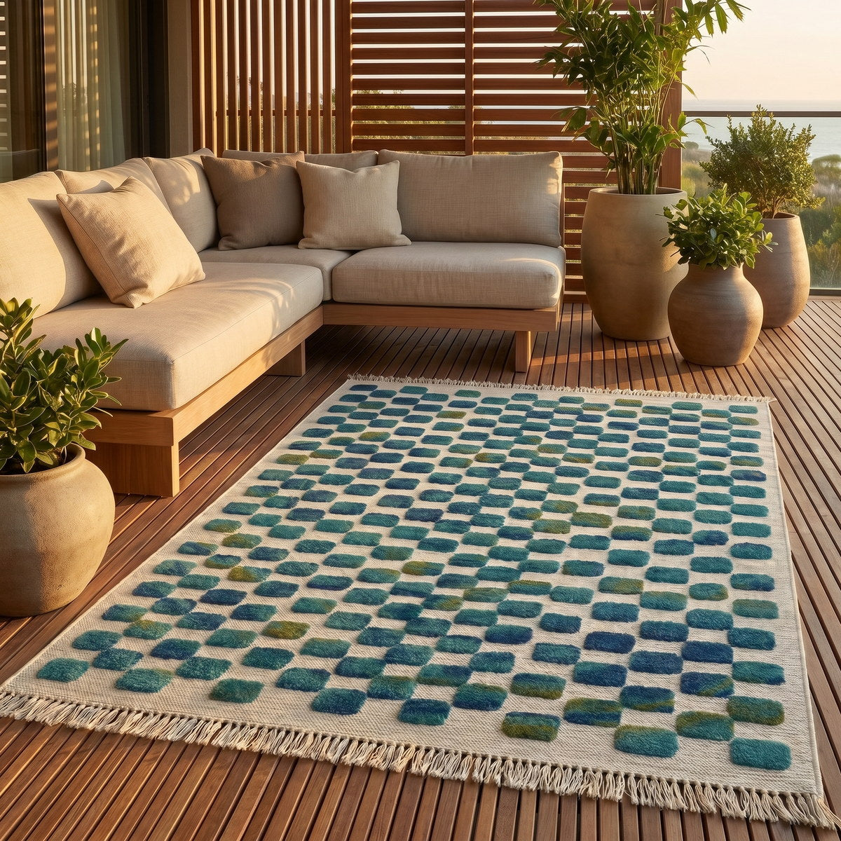 Tapis d’extérieur naturel facile d’entretien - Nobile - ambiance terrasse 3