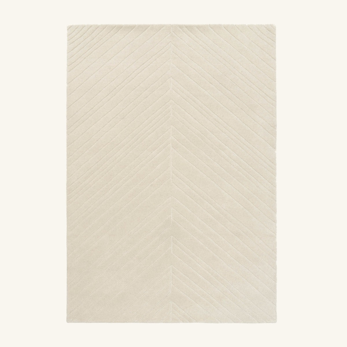 Tapis de salon en laine beige - Florina - fond #F9F6F0 détouré