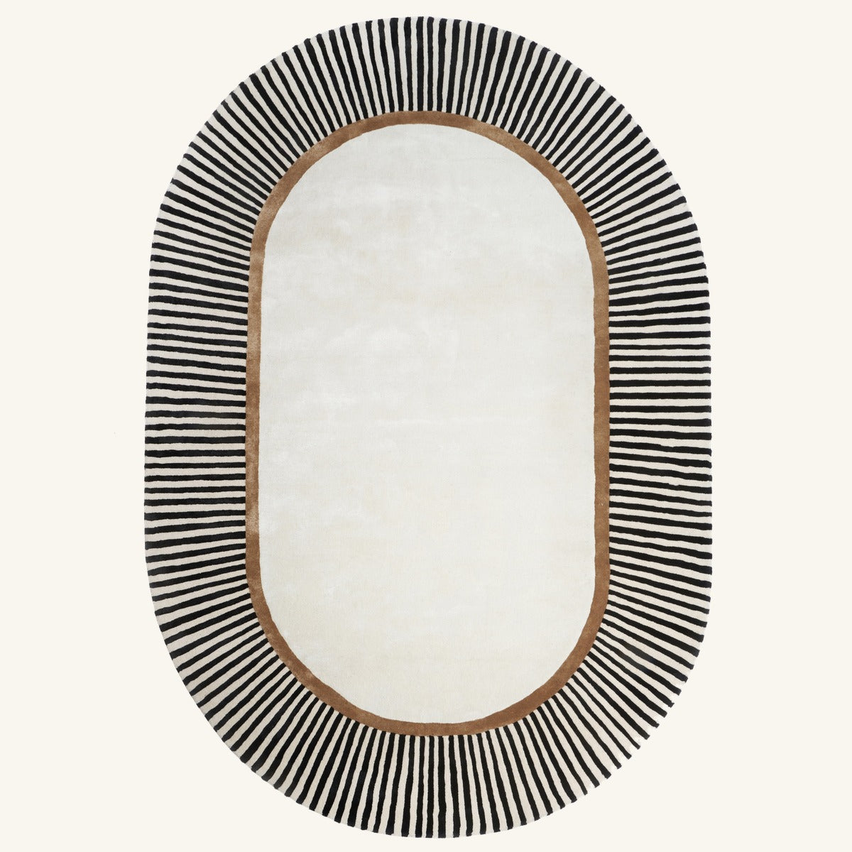 Tapis de salon en laine et viscose beige - Amalfi - fond #F9F6F0 détouré