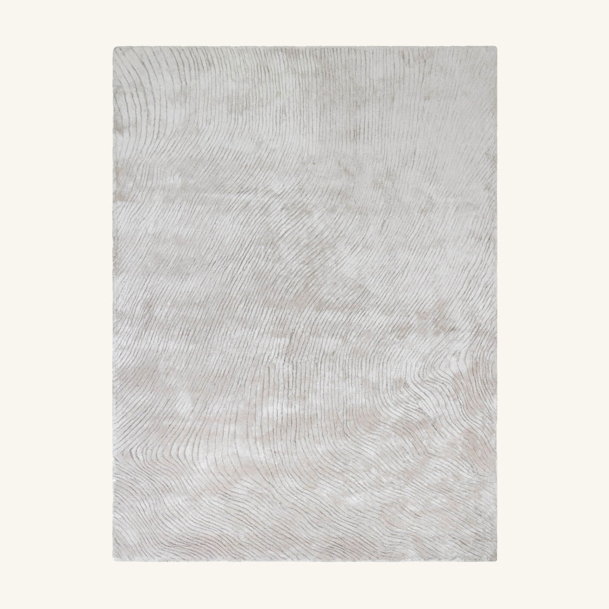 Tapis design en viscose beige - Giulia - fond #F9F6F0 détouré