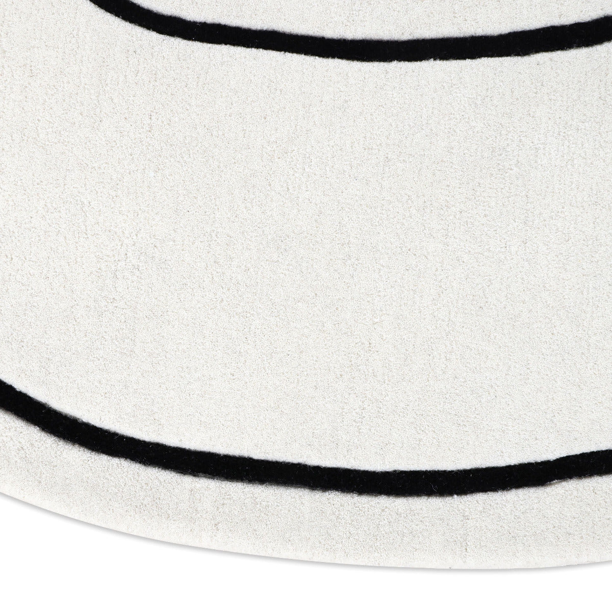 Tapis rond bouclé ivoire en laine - Carina - photo 1