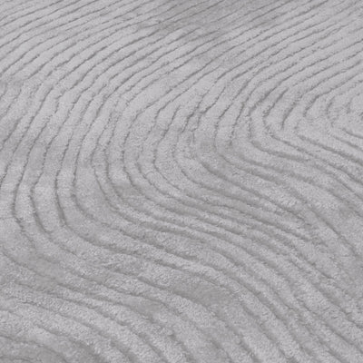 Tapis design en viscose argenté - Novara