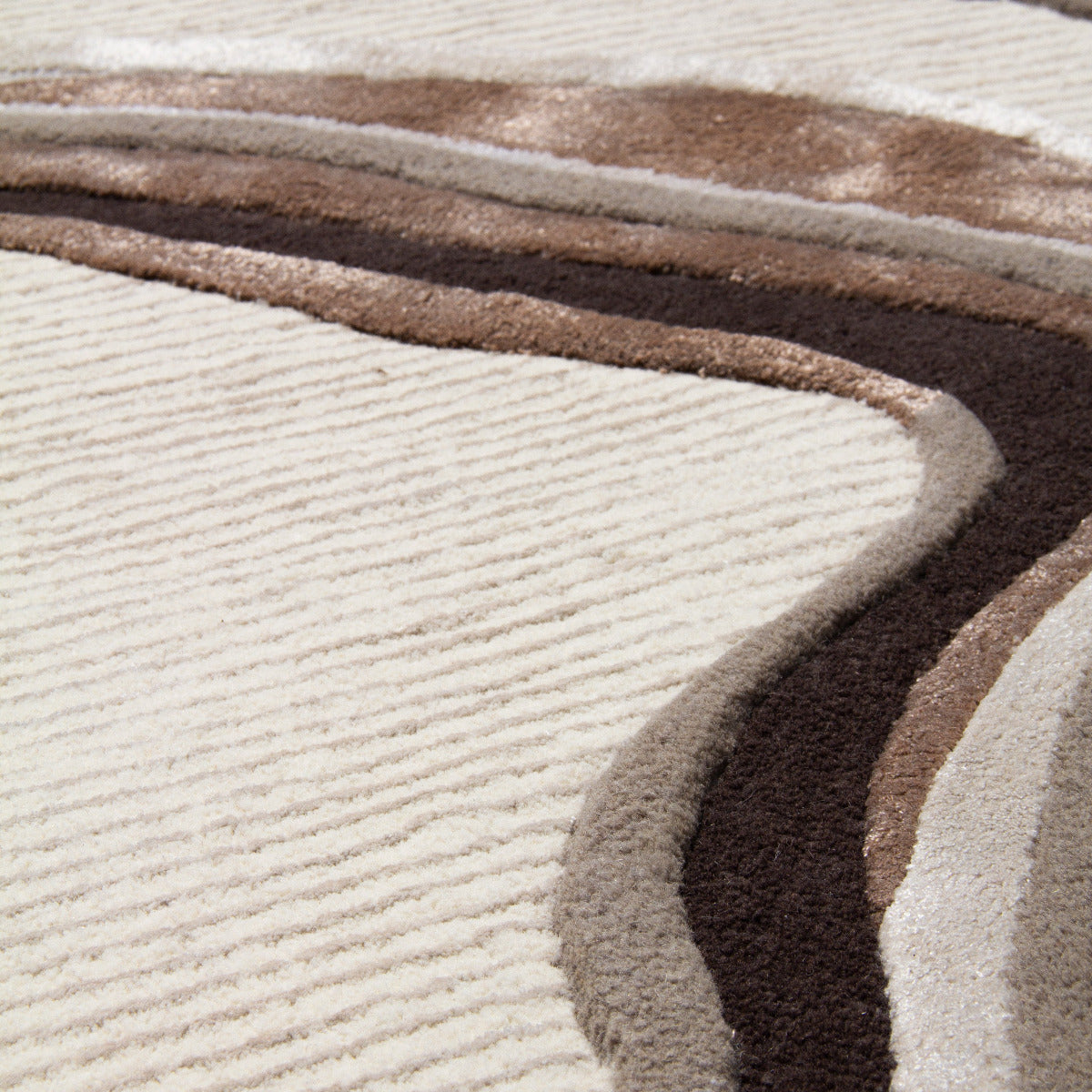 Tapis beige en laine et viscose - Modena - photo 1