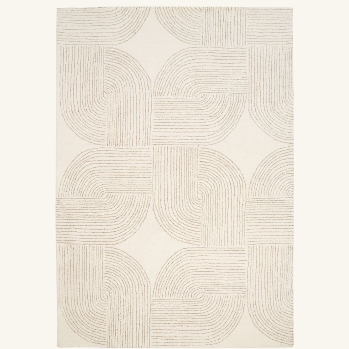 Tapis de salon en laine beige - Siena