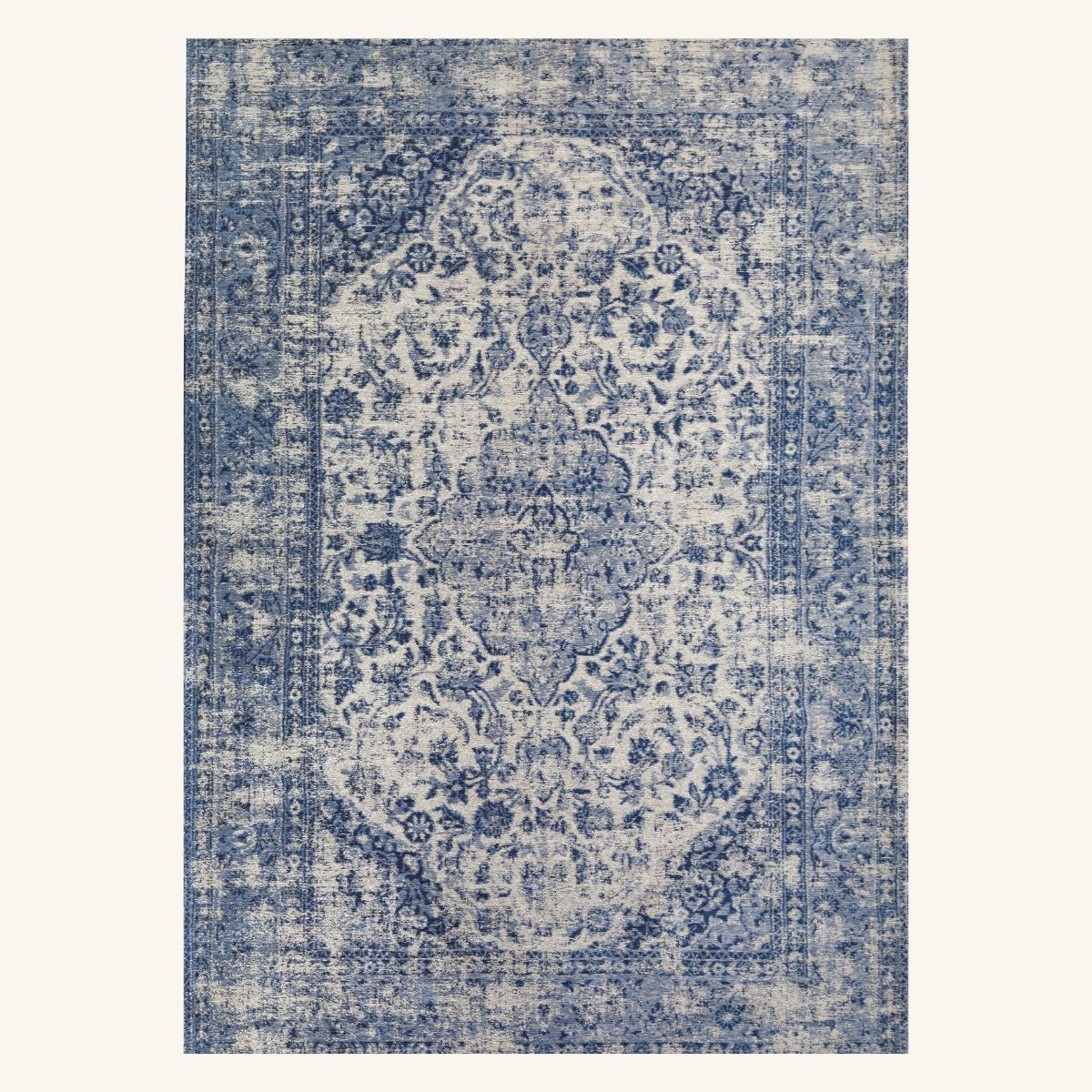 Tapis lavable de salon bleu - Forli