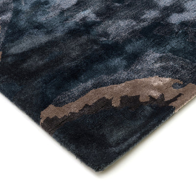 Tapis bleu en viscose - Mira - photo 2