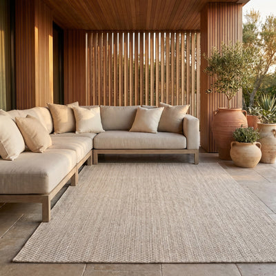 Tapis d’extérieur beige facile d’entretien - Genoa - ambiance terrasse 3