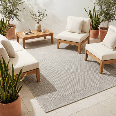 Tapis d’extérieur gris facile d’entretien - Dolce - ambiance terrasse 2