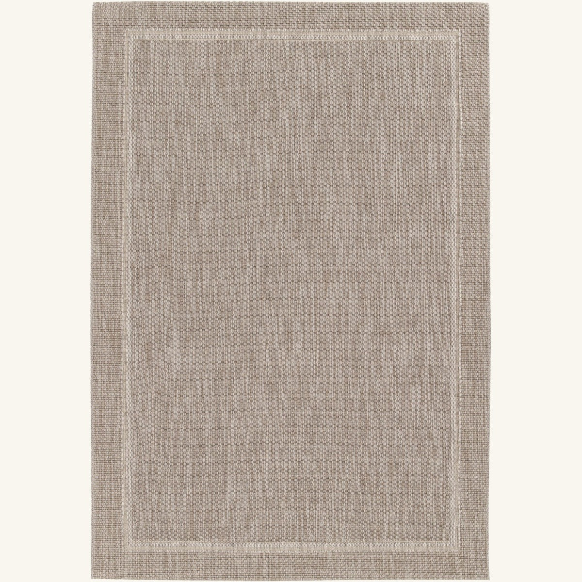 Tapis d’extérieur gris facile d’entretien - Lucca - fond #F9F6F0 détouré