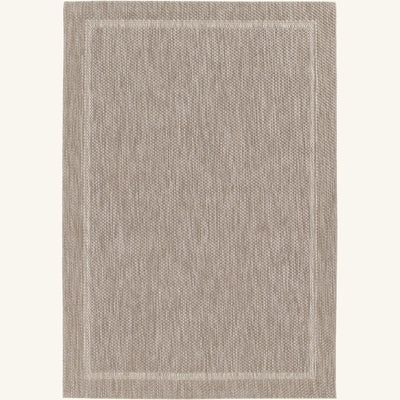 Tapis d’extérieur gris facile d’entretien - Lucca - fond #F9F6F0 détouré