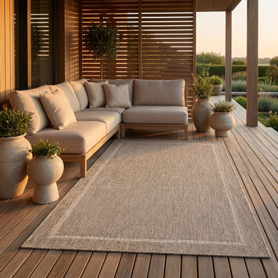 Tapis d’extérieur gris facile d’entretien - Lucca - ambiance terrasse 3