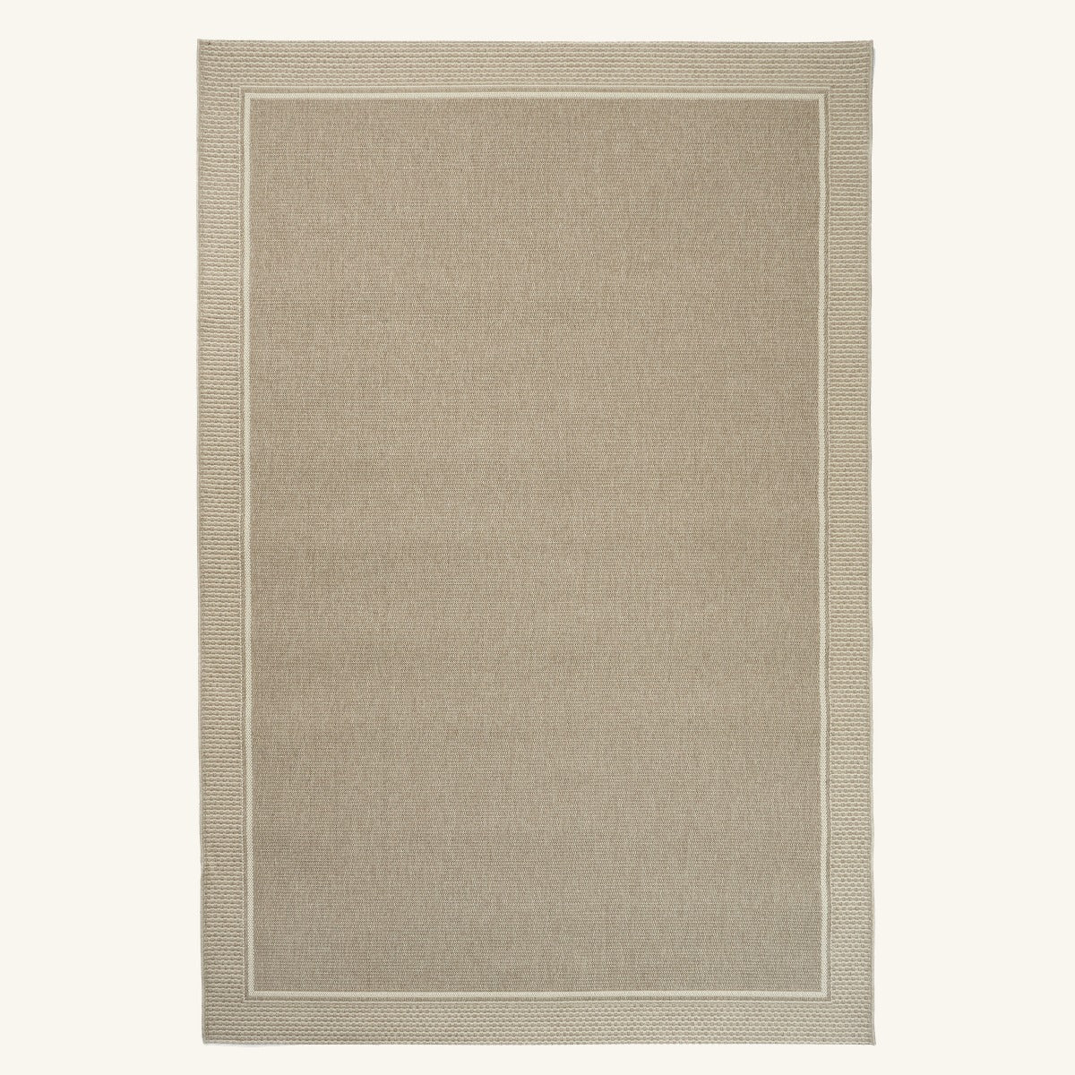 Tapis d’extérieur naturel facile d’entretien - Brera - fond #F9F6F0 détouré