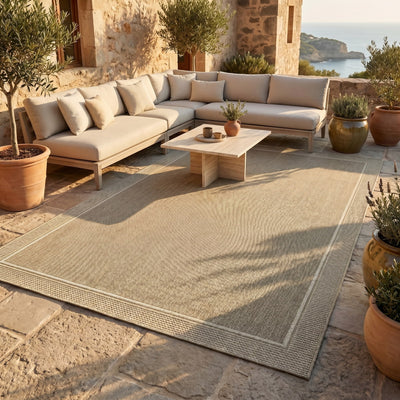 Tapis d’extérieur naturel facile d’entretien - Brera - ambiance terrasse 1