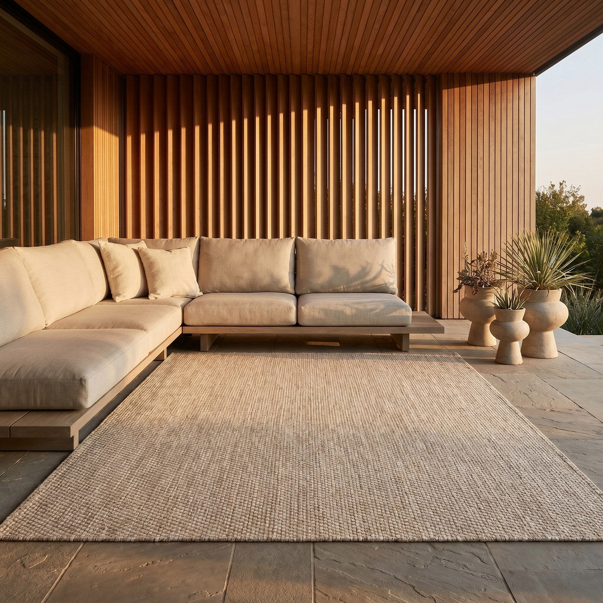 Tapis d’extérieur naturel facile d’entretien - Empoli - ambiance terrasse 3