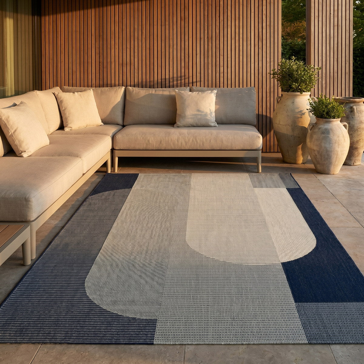 Tapis d’extérieur naturel facile d’entretien - Nuvola - ambiance terrasse 3