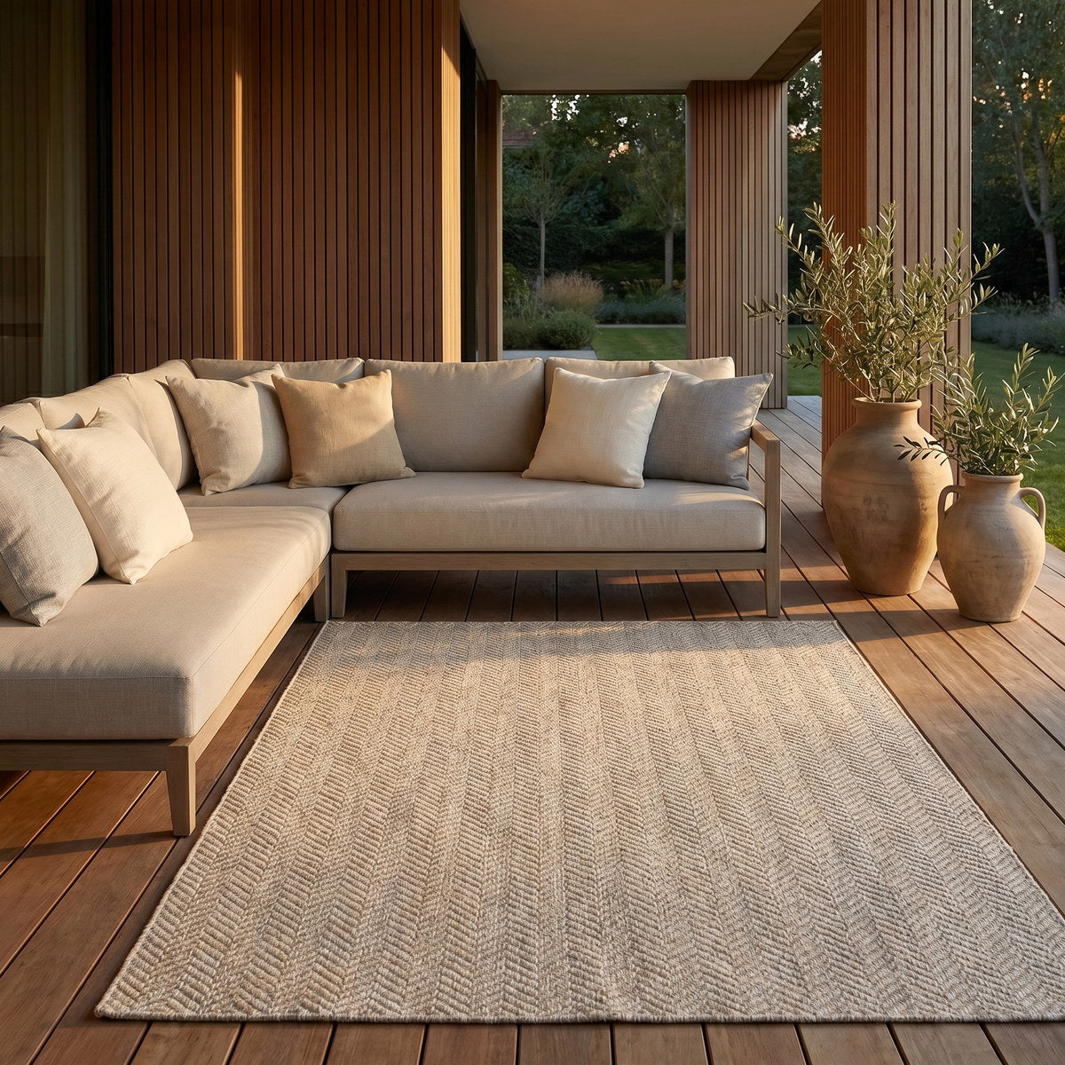 Tapis d’extérieur naturel facile d’entretien - Otranto - ambiance terrasse 3