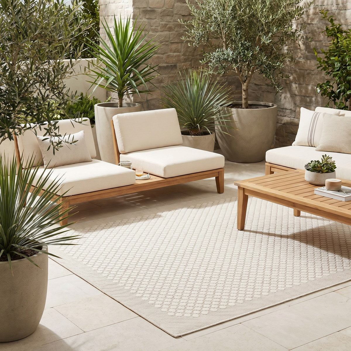 Tapis d’extérieur naturel facile d’entretien - Padova - ambiance terrasse 2