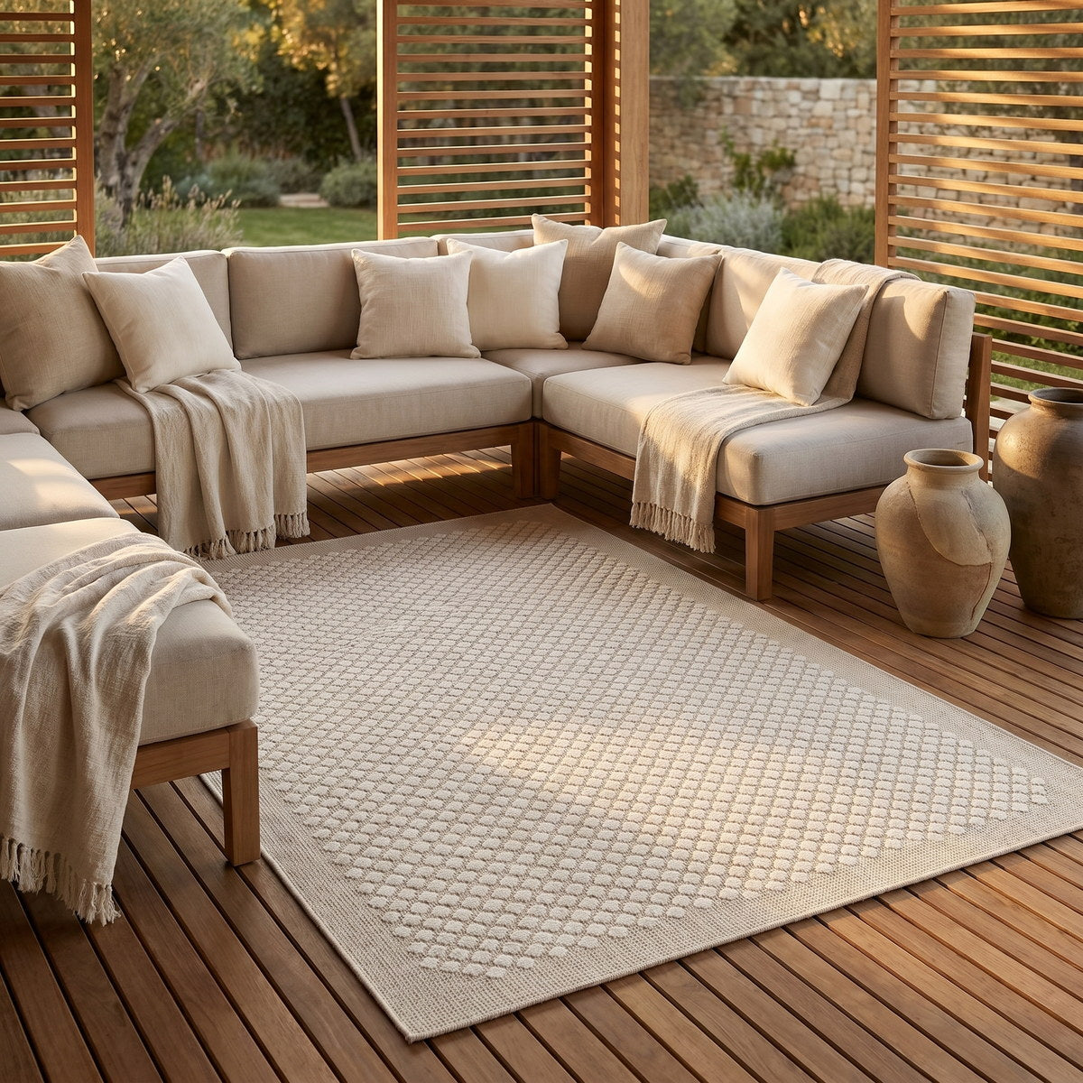 Tapis d’extérieur naturel facile d’entretien - Padova - ambiance terrasse 3