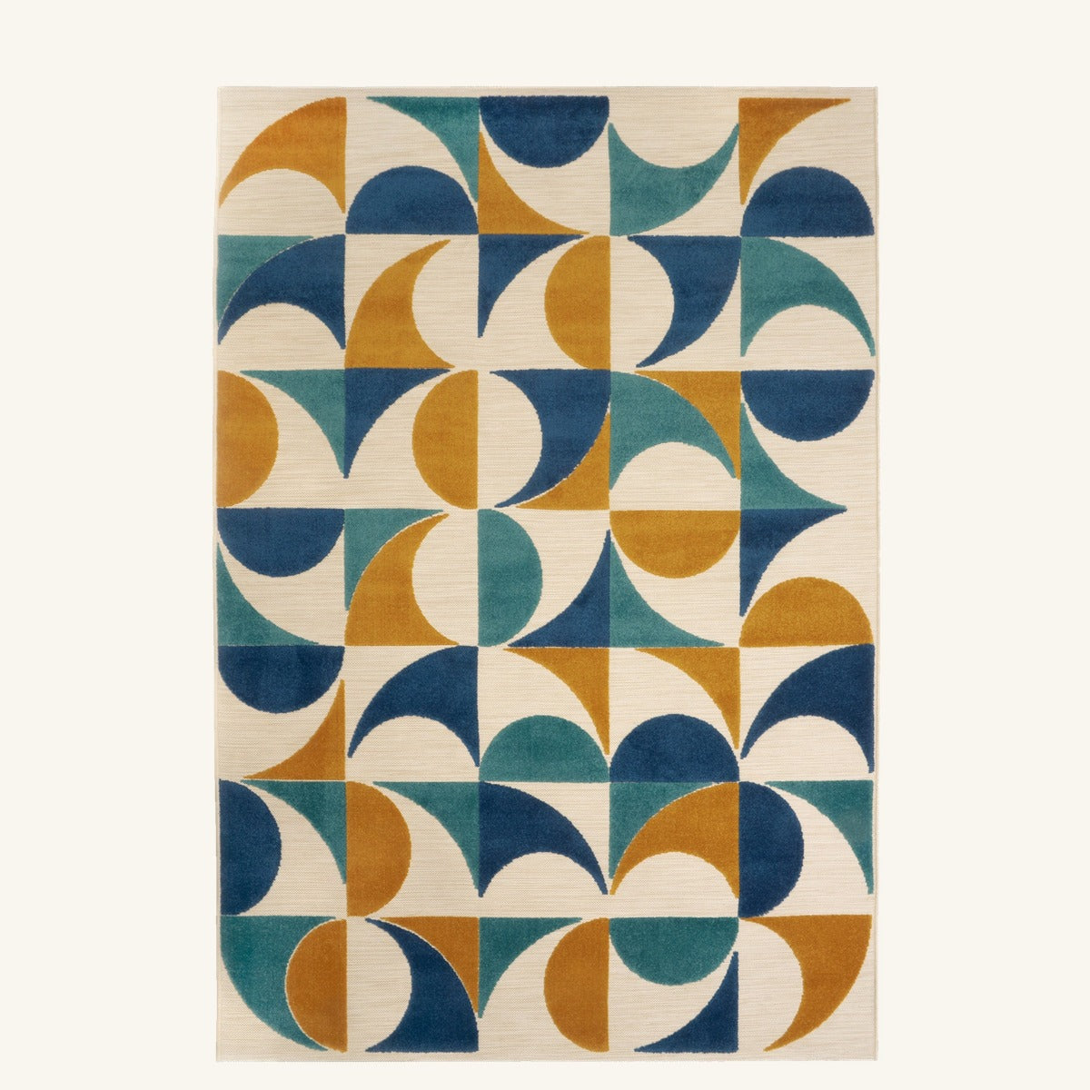 Tapis d’extérieur naturel facile d’entretien - Isernia - fond #F9F6F0 détouré