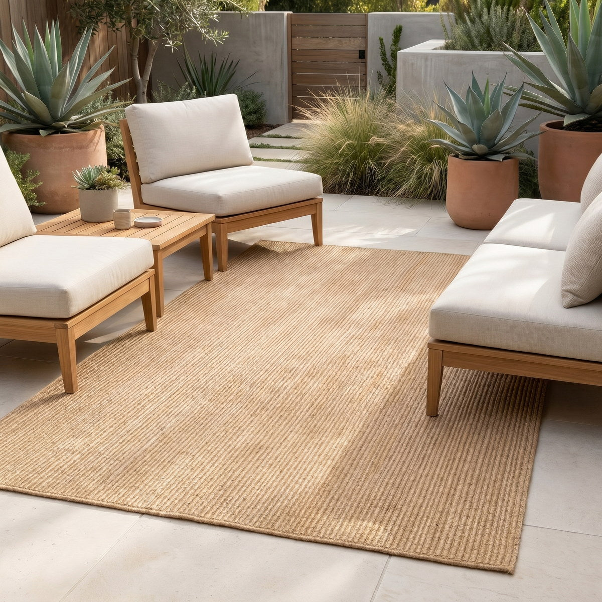 Tapis d’extérieur naturel facile d’entretien - Toscana - ambiance terrasse 2