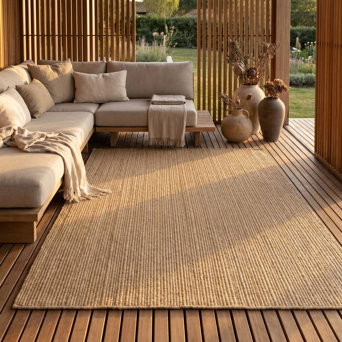 Tapis d’extérieur naturel facile d’entretien - Toscana - ambiance terrasse 3
