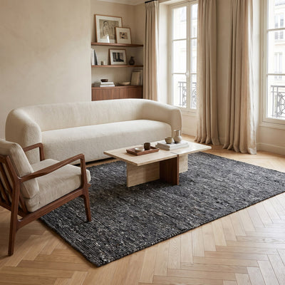 Tapis de salon en laine anthracite - Assisi - ambiance salon 1