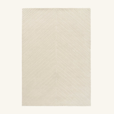 Tapis de salon en laine beige - Florina - fond #F9F6F0 détouré