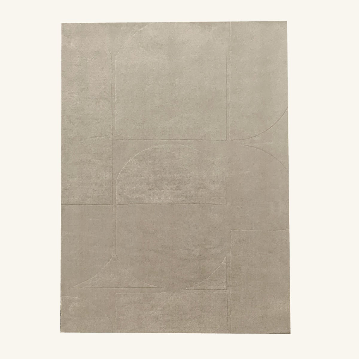 Tapis de salon en laine beige - Varenna - fond #F9F6F0 détouré