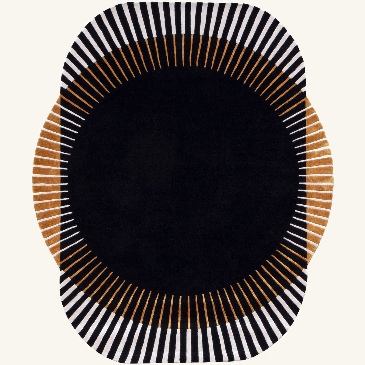 Tapis de salon en laine brun - Marsala - fond #F9F6F0 détouré