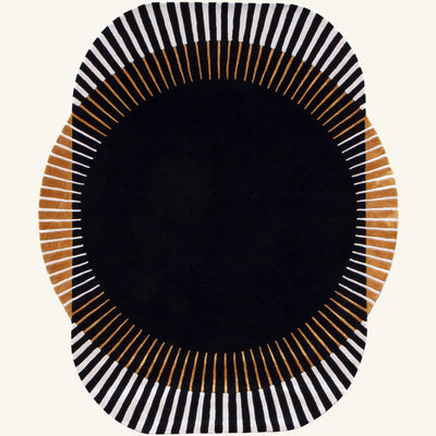 Tapis de salon en laine brun - Marsala - fond #F9F6F0 détouré