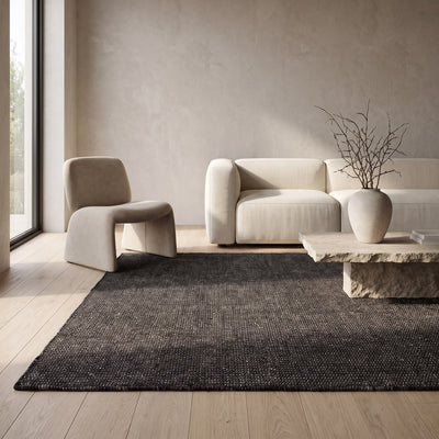 Tapis de salon en laine brun - Lunara - ambiance salon 2