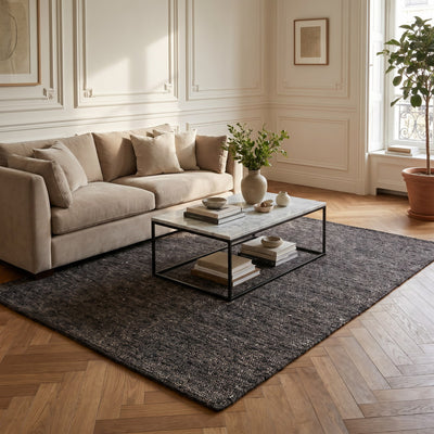 Tapis de salon en laine brun - Lunara - ambiance salon 3