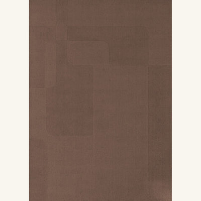 Tapis de salon en laine brun - Onda - fond #F9F6F0 détouré