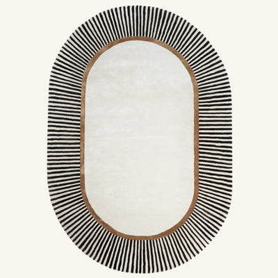 Tapis de salon en laine et viscose beige - Amalfi - fond #F9F6F0 détouré