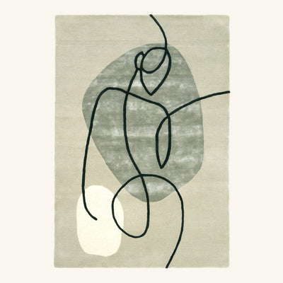 Tapis de salon en laine et viscose beige - Parma - fond #F9F6F0 détouré