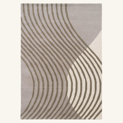 Tapis de salon en laine et viscose naturelles - Chieti - vue détourée