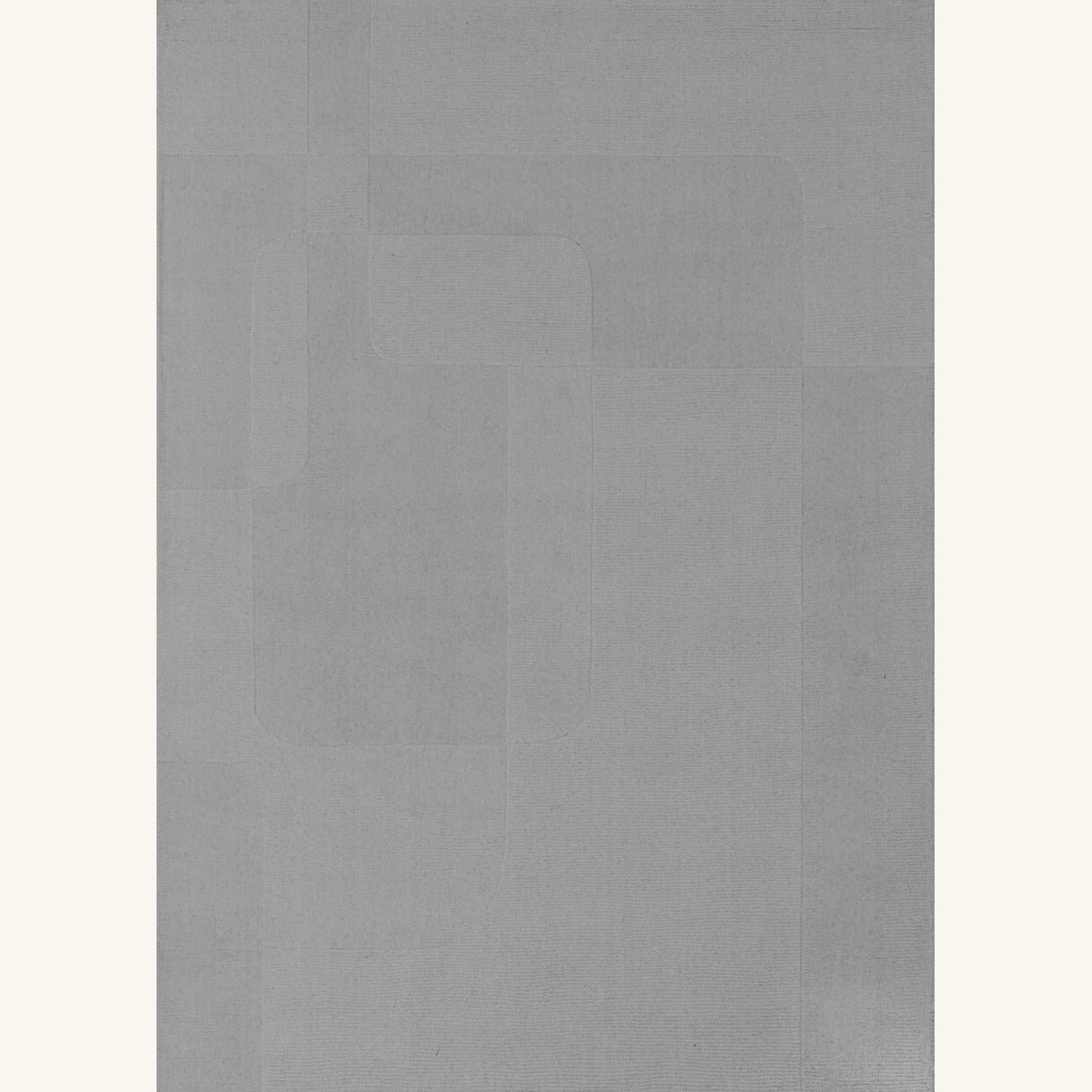 Tapis de salon en laine gris - Perla - fond #F9F6F0 détouré
