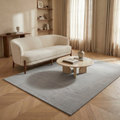 Tapis de salon en laine gris - Perla - ambiance salon 1