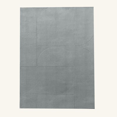 Tapis de salon en laine gris - Ravello - fond #F9F6F0 détouré