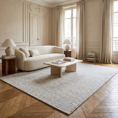 Tapis de salon en laine gris - Velluto - ambiance salon 1