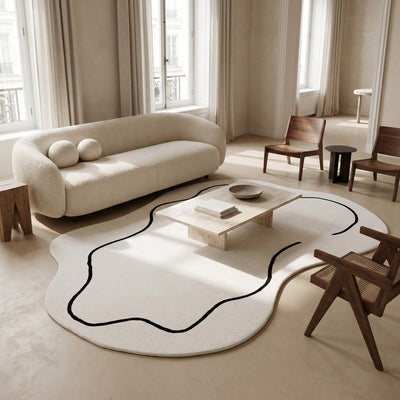 Tapis de salon en laine ivoire - Bellagio - ambiance salon 1