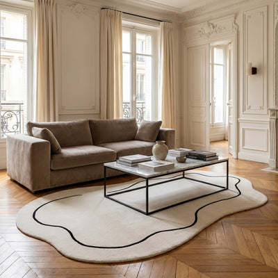 Tapis de salon en laine ivoire - Bellagio - ambiance salon 3