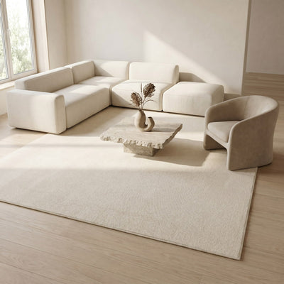 Tapis de salon en laine ivoire - Rimini - ambiance salon 2